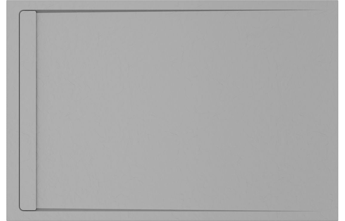30mm Slate Rectangular Tray & Waste - Grey - Tile&Bath