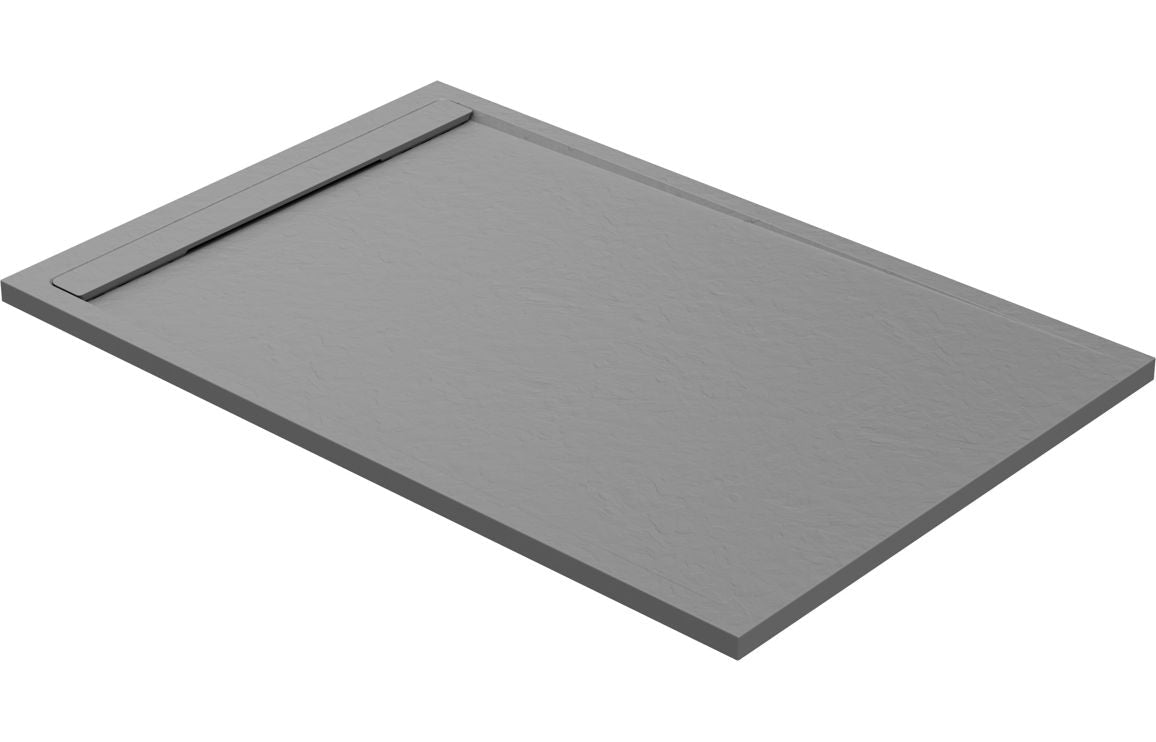 30mm Slate Rectangular Tray & Waste - Grey - Tile&Bath