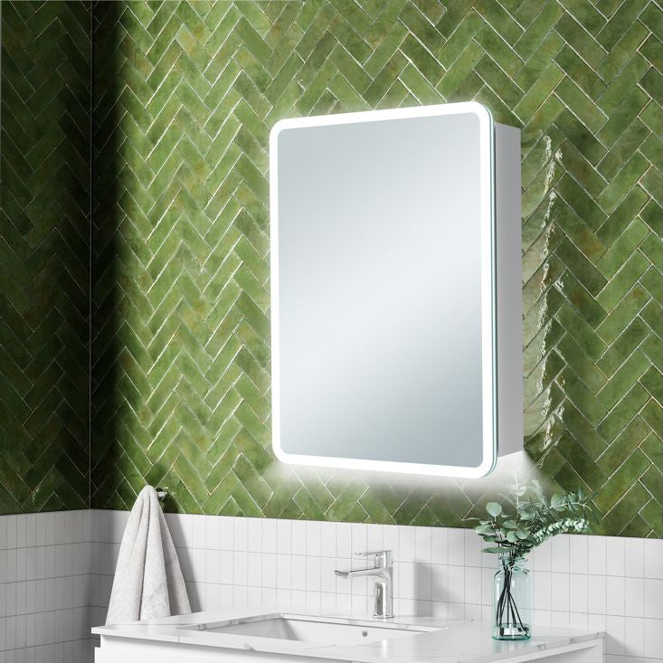 Home 500mm 1 Door LED Mirrored Cabinet - Tile&Bath