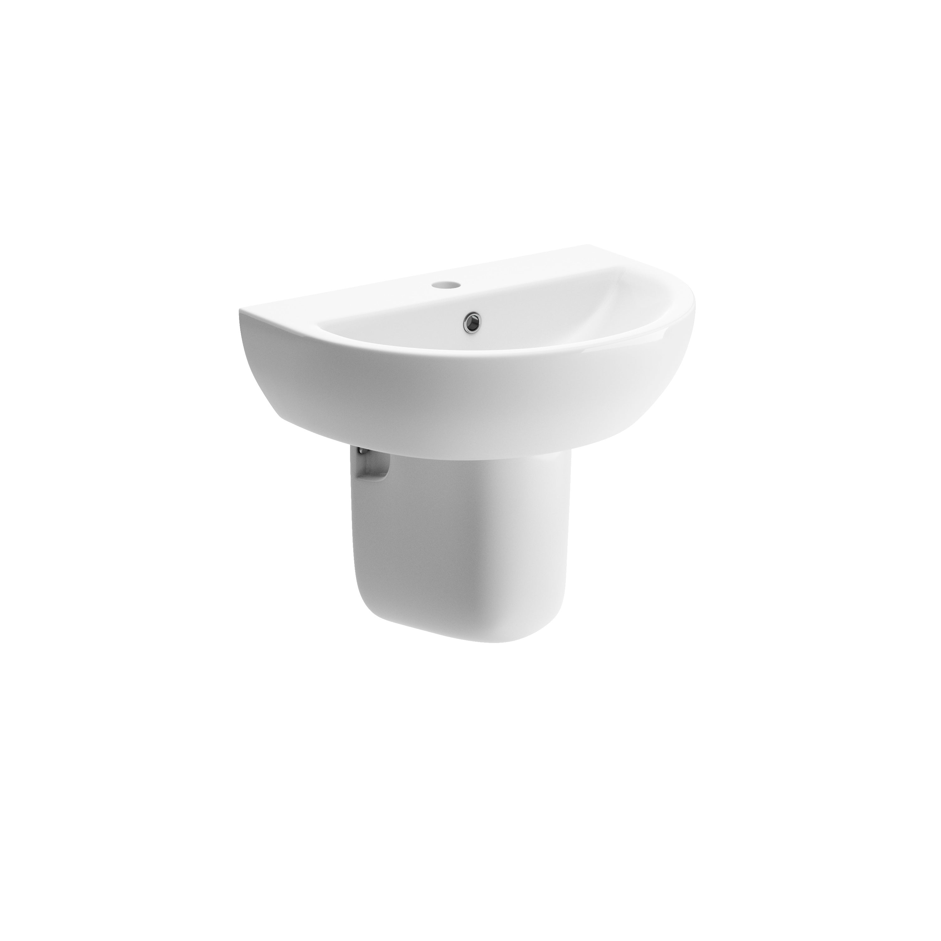 Turin 450mm 1TH Basin & Semi Pedestal
