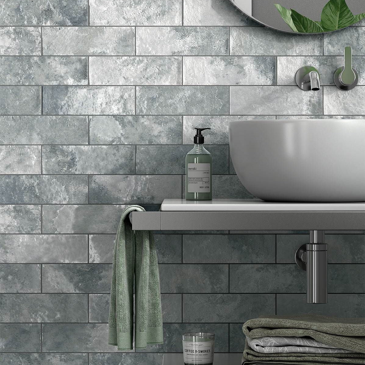 Lisbon Silver 7.5X22.5cm - Ceramic Wall Tile - Tile&Bath