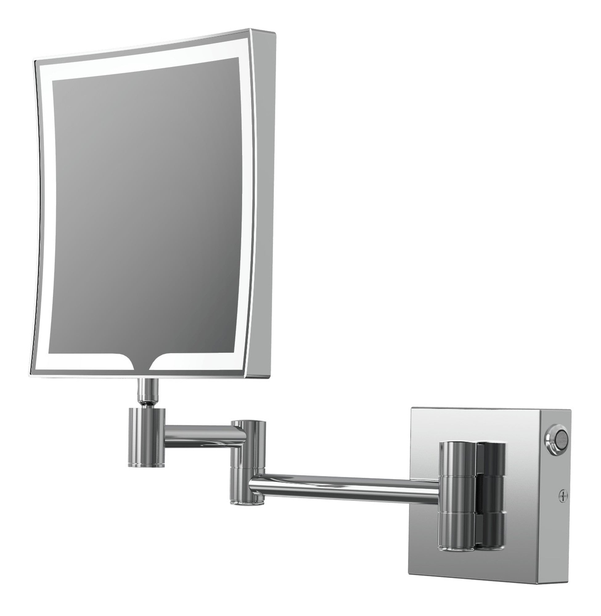 Aura Square LED Cosmetic Mirror - Chrome