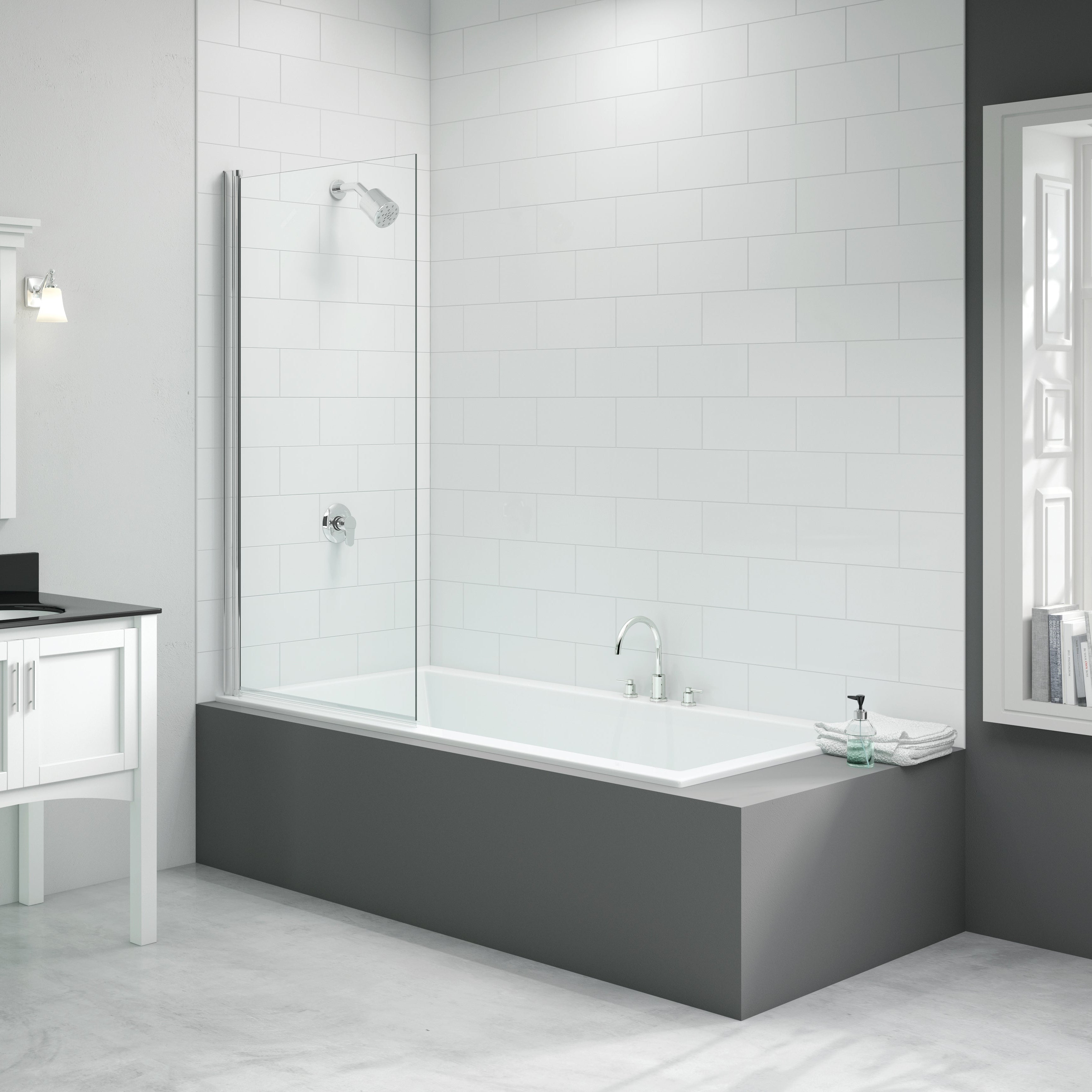 Merlyn 800x1500mm Single Square Bath Screen