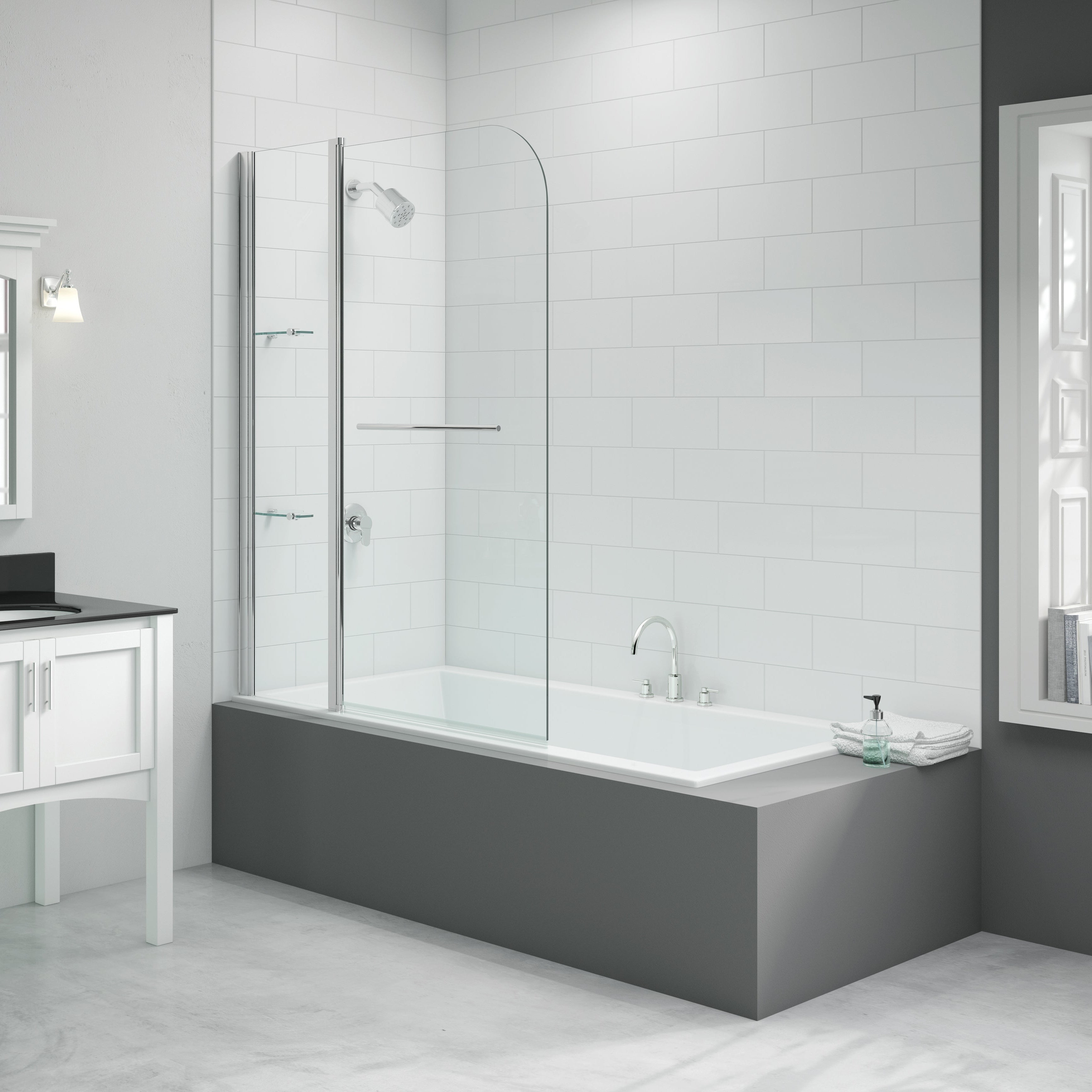 Merlyn 1150x1500mm 2 Panel Curved Bath Screen