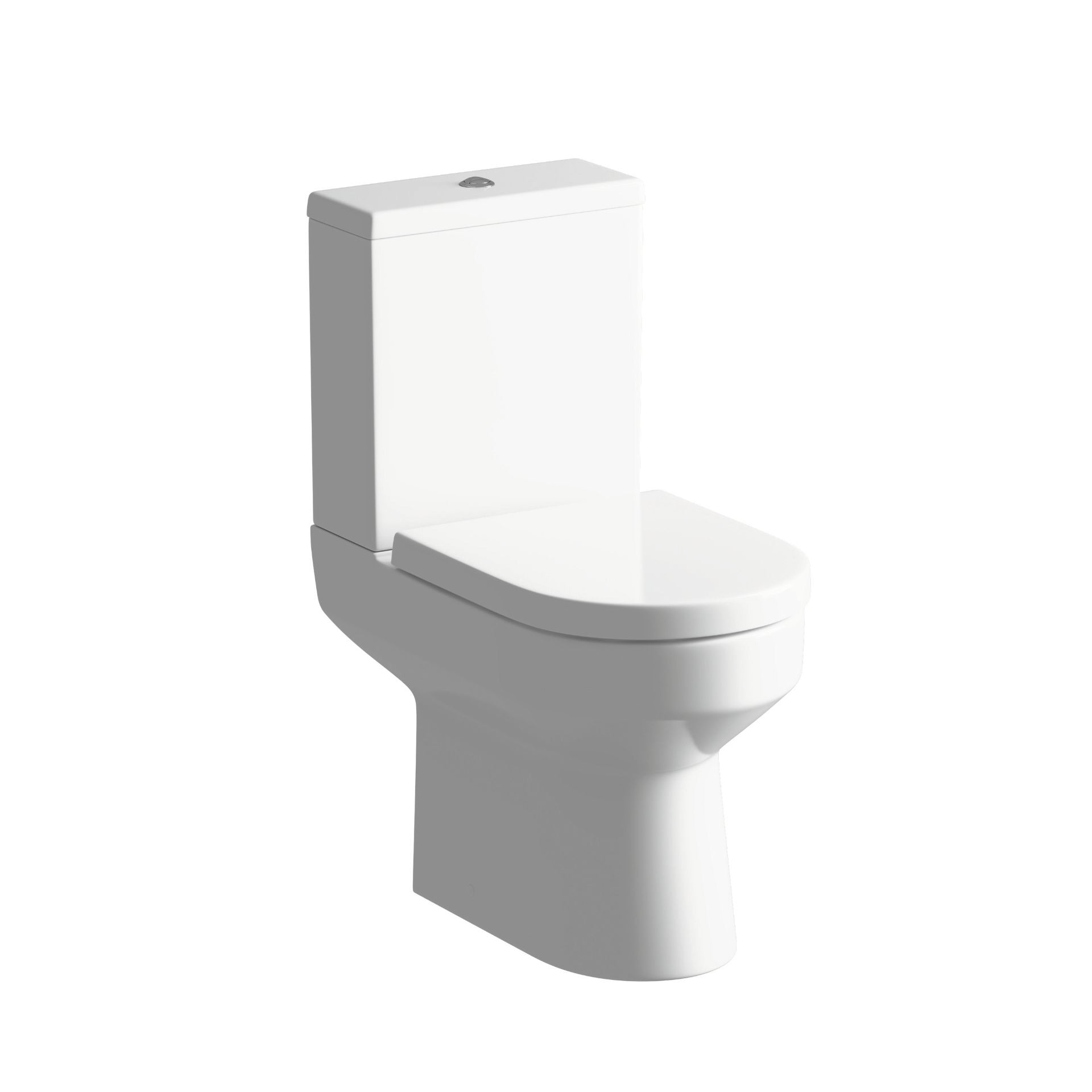Lorenzo Rimless Close Coupled Open Back Comfort Height WC & Soft Close Seat - Tile&Bath