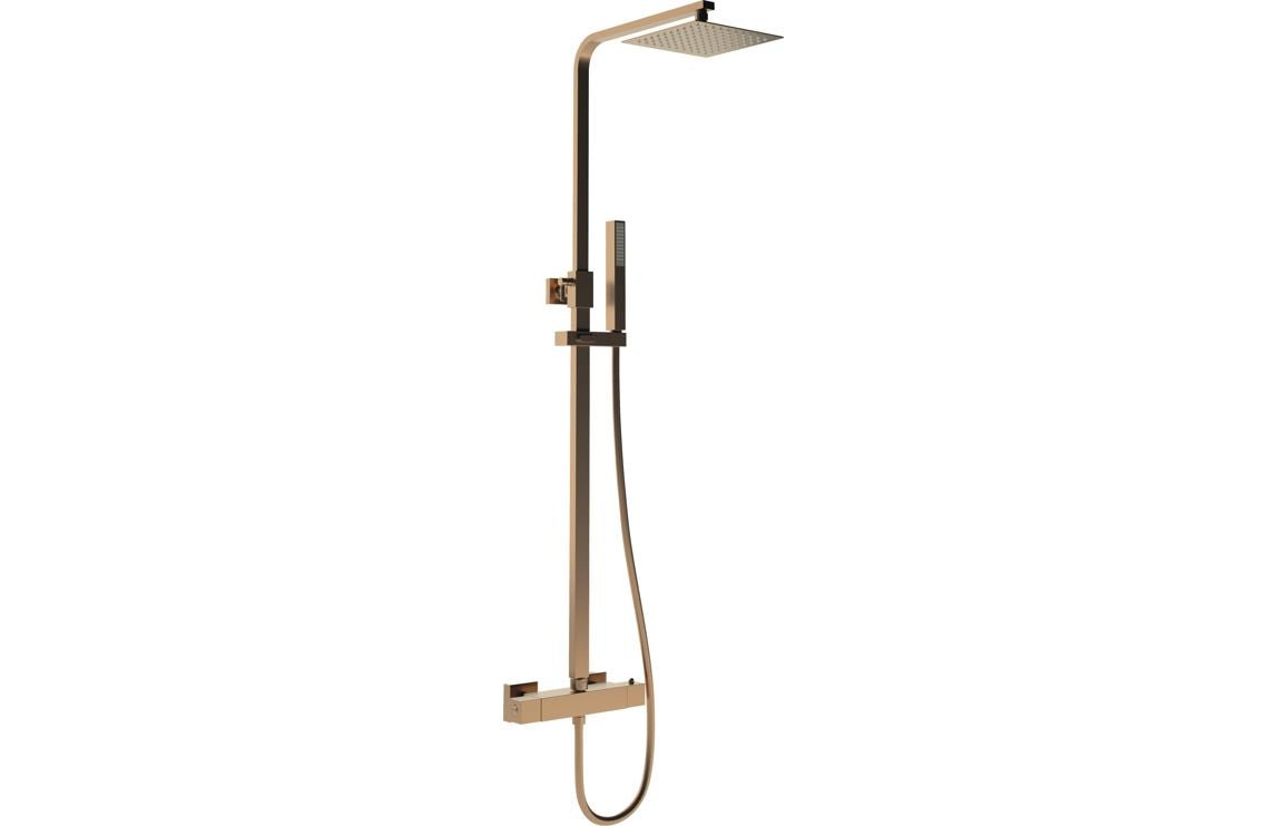 Block Square Thermostatic Bar Mixer with Riser Kit - Tile&Bath