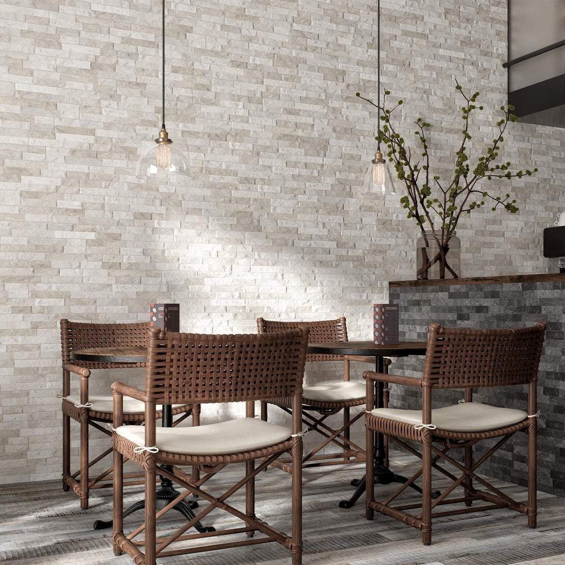 Flintsone Dino White - Porcelain Wall Tile 8.0X44cm - Tile&Bath