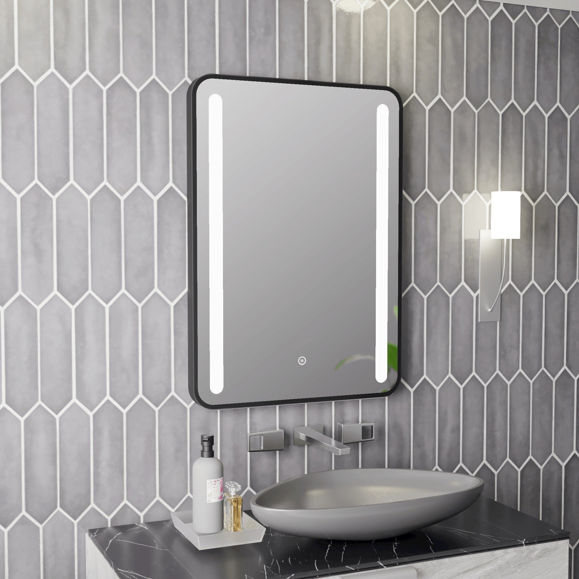 Frontier 500x700mm Rounded Front - Lit LED Mirror - Tile&Bath