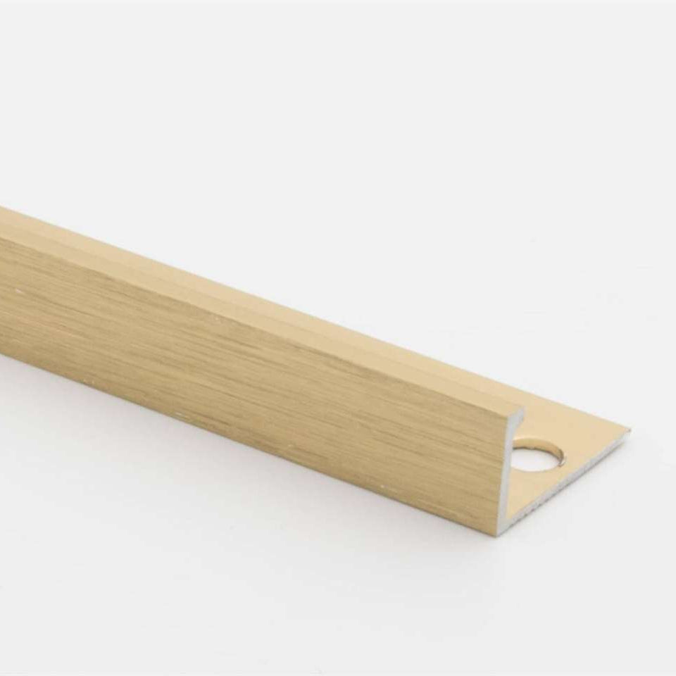 Tile Trim L-Shaped Brushed Brass - Tile&Bath
