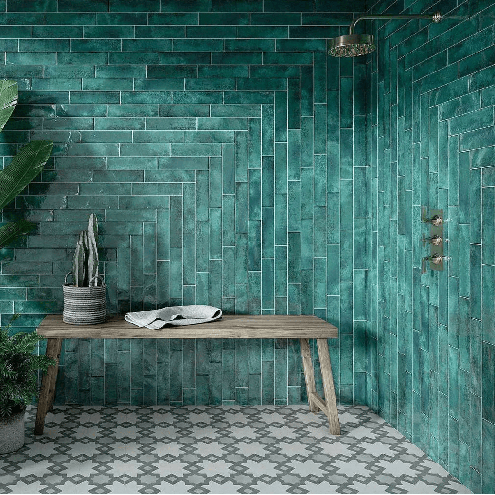 Nile Forest Green - Ceramic Wall Tile 7.5X30cm - Tile&Bath