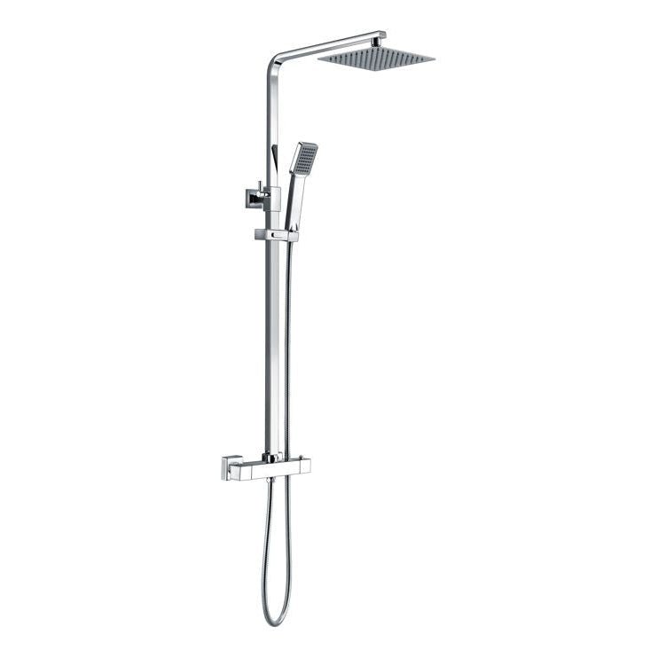 Square Thermostatic Bar Mixer with Riser Kit - Tile&Bath