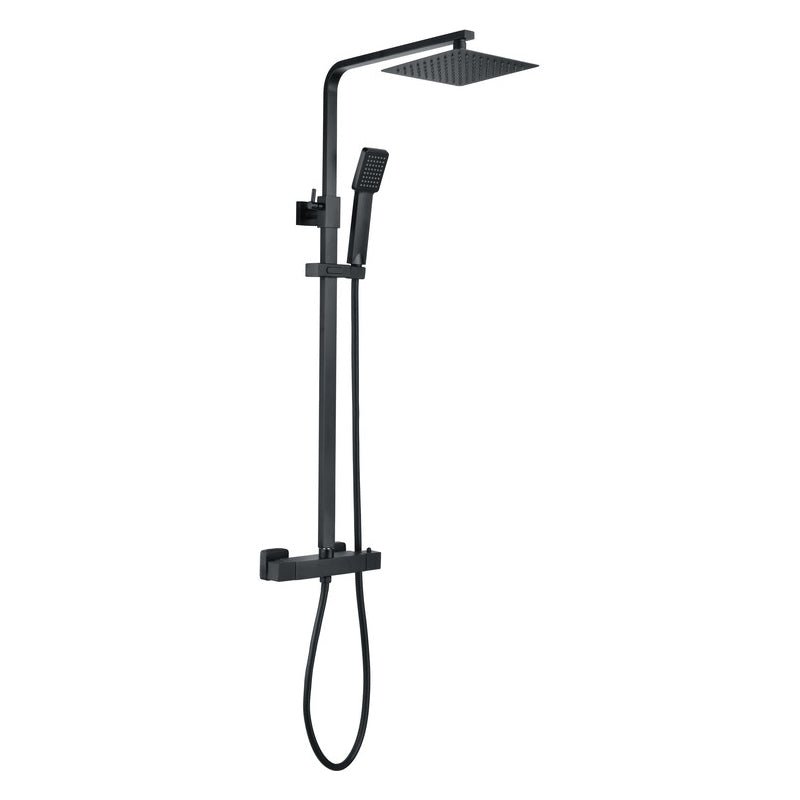 Square Thermostatic Bar Mixer with Riser Kit - Tile&Bath